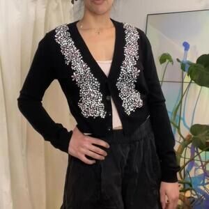 giambattista valli x h&m black embellished cardigan Size XS